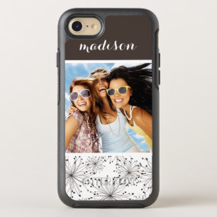 Photo & Name Retro floral background OtterBox Symmetry iPhone 8/7 Case
