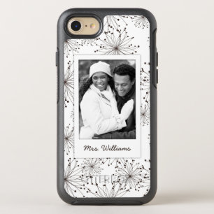Photo & Name Retro floral background OtterBox Symmetry iPhone 8/7 Case