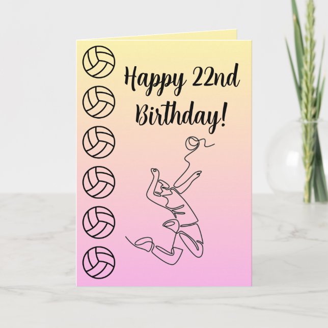 Photo Name Sentiment Sport Theme Volleyball Card (Front)