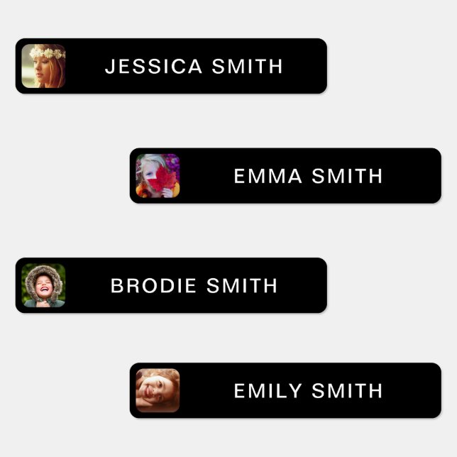 Photo & Name Sticker Labels Template (Group)