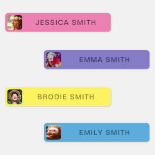 Photo & Name Sticker Labels Template