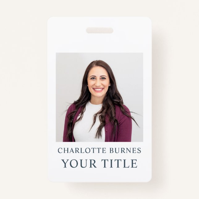 Photo Name Title Badge ID Badge (Front)