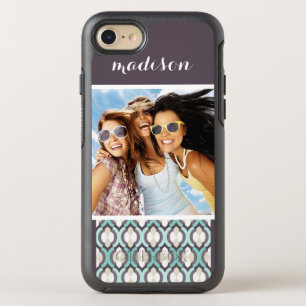 Photo & Name Turquoise Moroccan Pattern OtterBox Symmetry iPhone 8/7 Case
