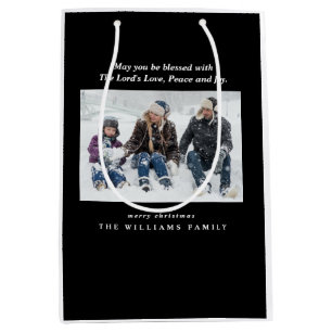 Photo Nativity Bible Verse Christian Christmas Medium Gift Bag
