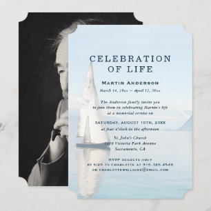 Photo Nautical Sailing Celebration of Life Invitation