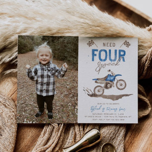 Photo Need FOUR Speed Birthday Invitation