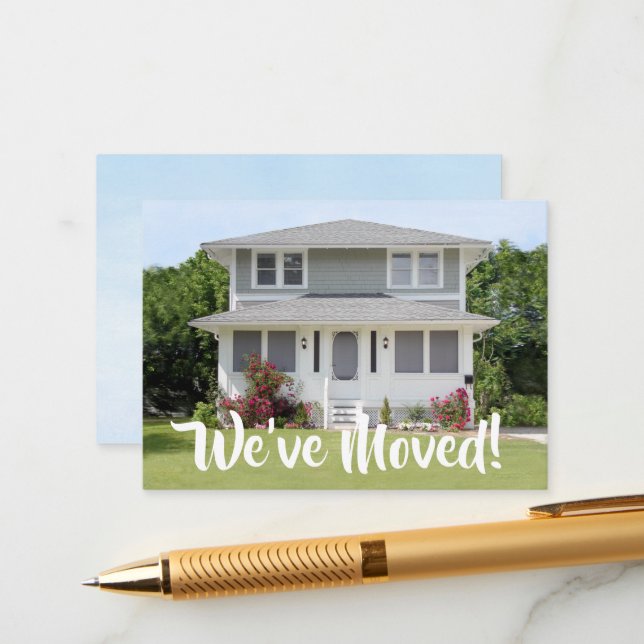 Photo New Address Announcement Enclosure Card (Front/Back In Situ)