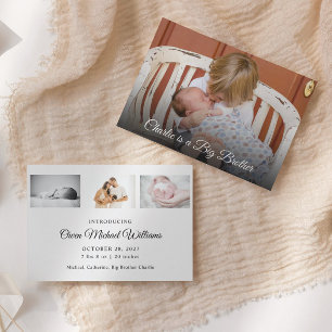 Photo New Baby Big Brother Birth Announcement