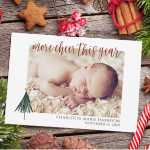 Photo New Baby Christmas Birth Announcement
