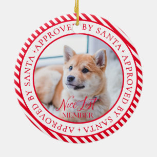 Photo Nice List Member Approved By Santa Christmas Ceramic Tree Decoration