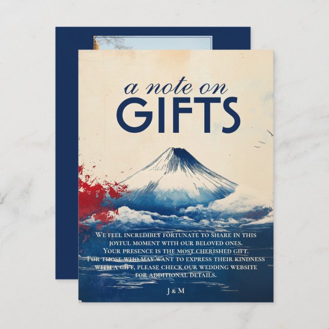 Photo Note on GIFTS Japonesque Harmony with Fuji Enclosure Card (Front/Back)
