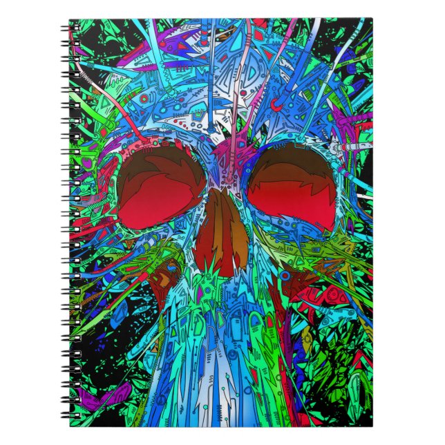 Photo Notebook/Funky Colourful Skull Notebook (Front)