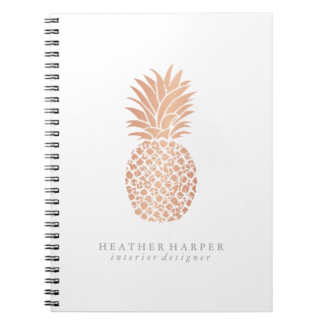 Photo Notebook - Rose Gold Pineapple (Front)