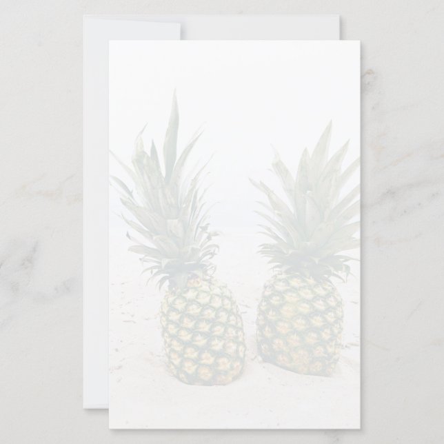 Photo of 2 Pineapples on a Beach (Front)