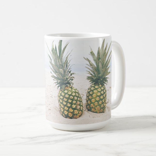 Photo of 2 Pineapples on a Beach Coffee Mug (Front Right)