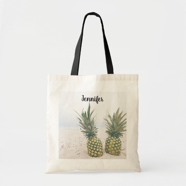 Photo of 2 Pineapples on a Beach Tote Bag (Front)