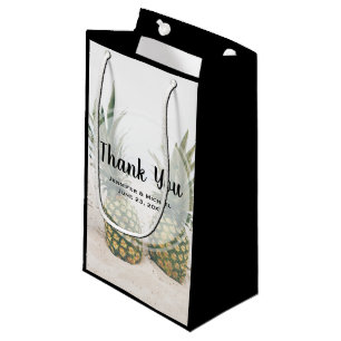 Photo of 2 Pineapples on a Beach Wedding Small Gift Bag