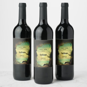 Photo of a Cave overlooking the Ocean Wine Making Label