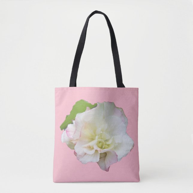 Photo of a changeable hibiscus bloom tote bag (Front)
