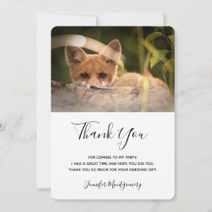 Photo of a Cute Little Fox Thank You Card