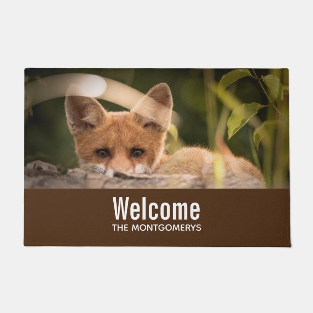 Photo of a Cute Little Orange Fox Doormat (Front)