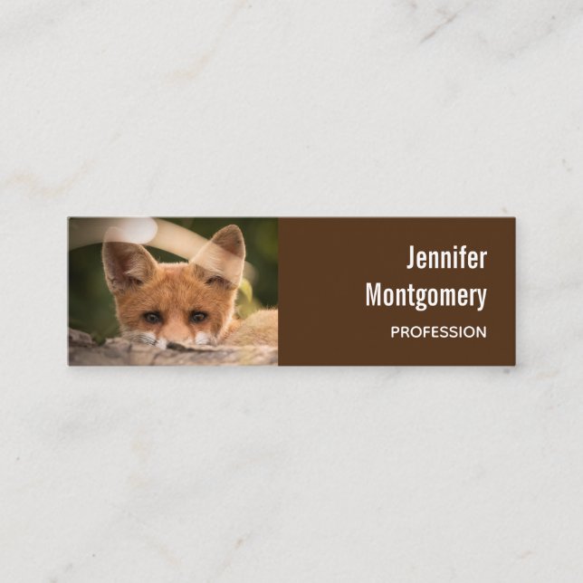 Photo of a Cute Little Orange Fox Mini Business Card (Front)
