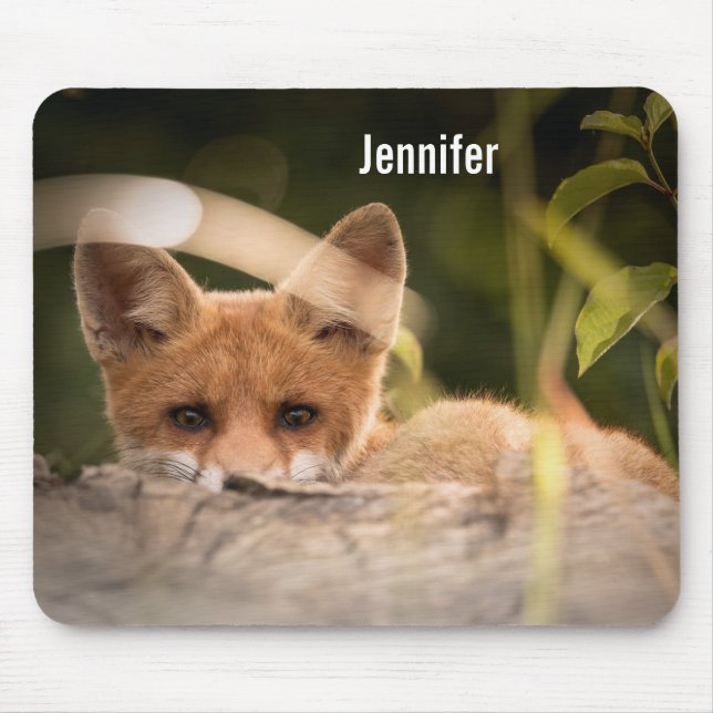 Photo of a Cute Little Orange Fox Mouse Mat (Front)