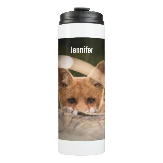 Photo of a Cute Little Orange Fox Stainless Steel  Thermal Tumbler (Front)