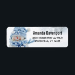 Photo of a Cute Snowman in Winter - Christmas<br><div class="desc">Address labels with a cute photograph of a little snowman. Standing outside in the winter with snow falling all around. This cute little guy is dressed up in blue knitted hat and scarf.</div>