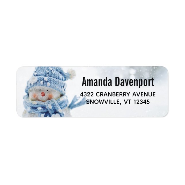 Photo of a Cute Snowman in Winter - Christmas (Front)