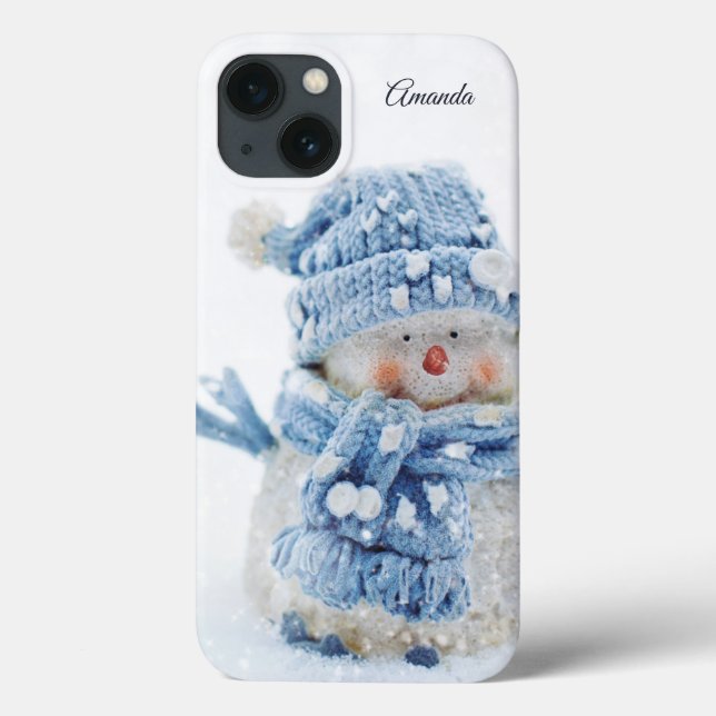 Photo of a Cute Snowman in Winter - Christmas  Case-Mate iPhone Case (Back)