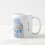 Photo of a Cute Snowman in Winter - Christmas Coffee Mug<br><div class="desc">A  mug with a cute photograph of a little snowman. Standing outside in the winter with snow falling all around. This cute little guy is dressed up in blue knitted hat and scarf.</div>