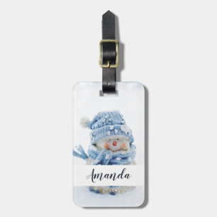Photo of a Cute Snowman in Winter - Christmas Luggage Tag