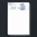 Photo of a Cute Snowman in Winter - Christmas Post-it Notes<br><div class="desc">Sticky notes with a cute photograph of a little snowman. Standing outside in the winter with snow falling all around. This cute little guy is dressed up in blue knitted hat and scarf.</div>