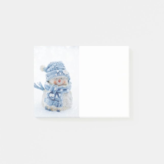 Photo of a Cute Snowman in Winter - Christmas Post-it Notes (Front)