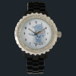 Photo of a Cute Snowman in Winter - Christmas  Watch<br><div class="desc">A watch with a cute photograph of a little snowman. Standing outside in the winter with snow falling all around. This cute little guy is dressed up in blue knitted hat and scarf.</div>