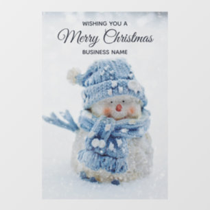 Photo of a Cute Snowman in Winter - Christmas Window Cling