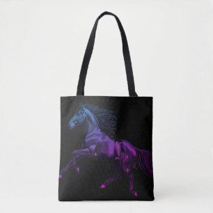 Photo of a Galloping Stallion on Reusable Grocery Tote Bag