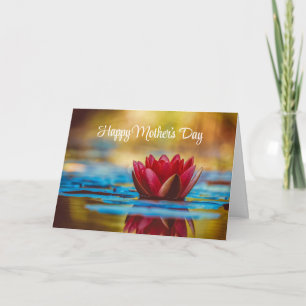 Photo of a Lotus Flower in a Pond Mother's Day Card