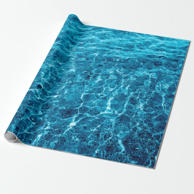 Photo of a macro bubbling blue clear sea water wrapping paper (Unrolled)