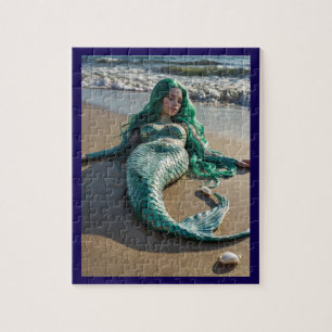 Photo of a Mermaid on the Beach Jigsaw Puzzle