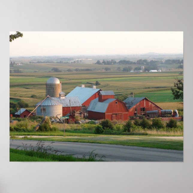 Photo of a Midwest Farm in Platteville, Wisconsin Poster (Front)