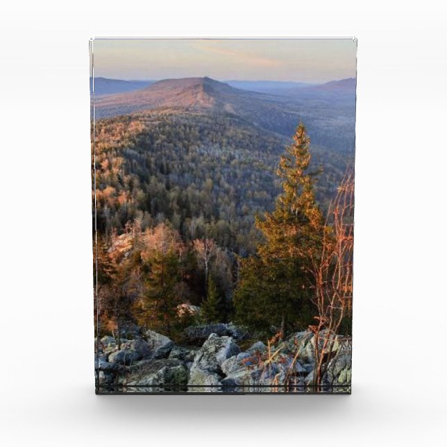 photo of a mountainous autumn forest, mountains, p (Front)