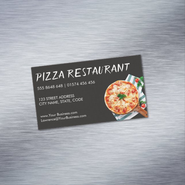 Photo of a Pizza on board - Business Card (In Situ)