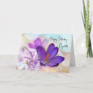 Photo of a Pretty Purple Spring Crocus Birthday Card