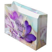 Photo of a Pretty Purple Spring Crocus Birthday