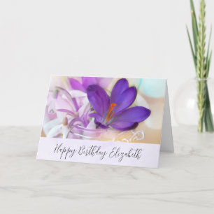 Photo of a Pretty Purple Spring Crocus Card