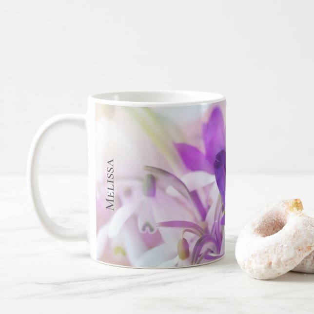 Photo of a Pretty Purple Spring Crocus Coffee Mug (With Donut)