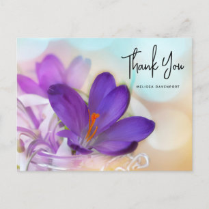Photo of a Pretty Purple Spring Crocus Thank You Postcard