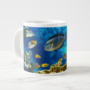 Photo of a tropical Fish on a coral reef Large Coffee Mug
